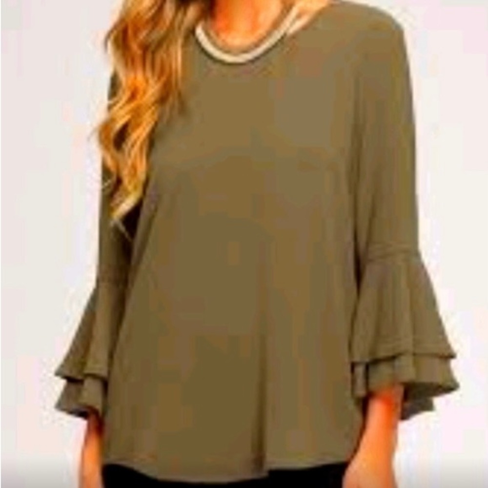Joan Rivers Olive Green Blouse Size 20W